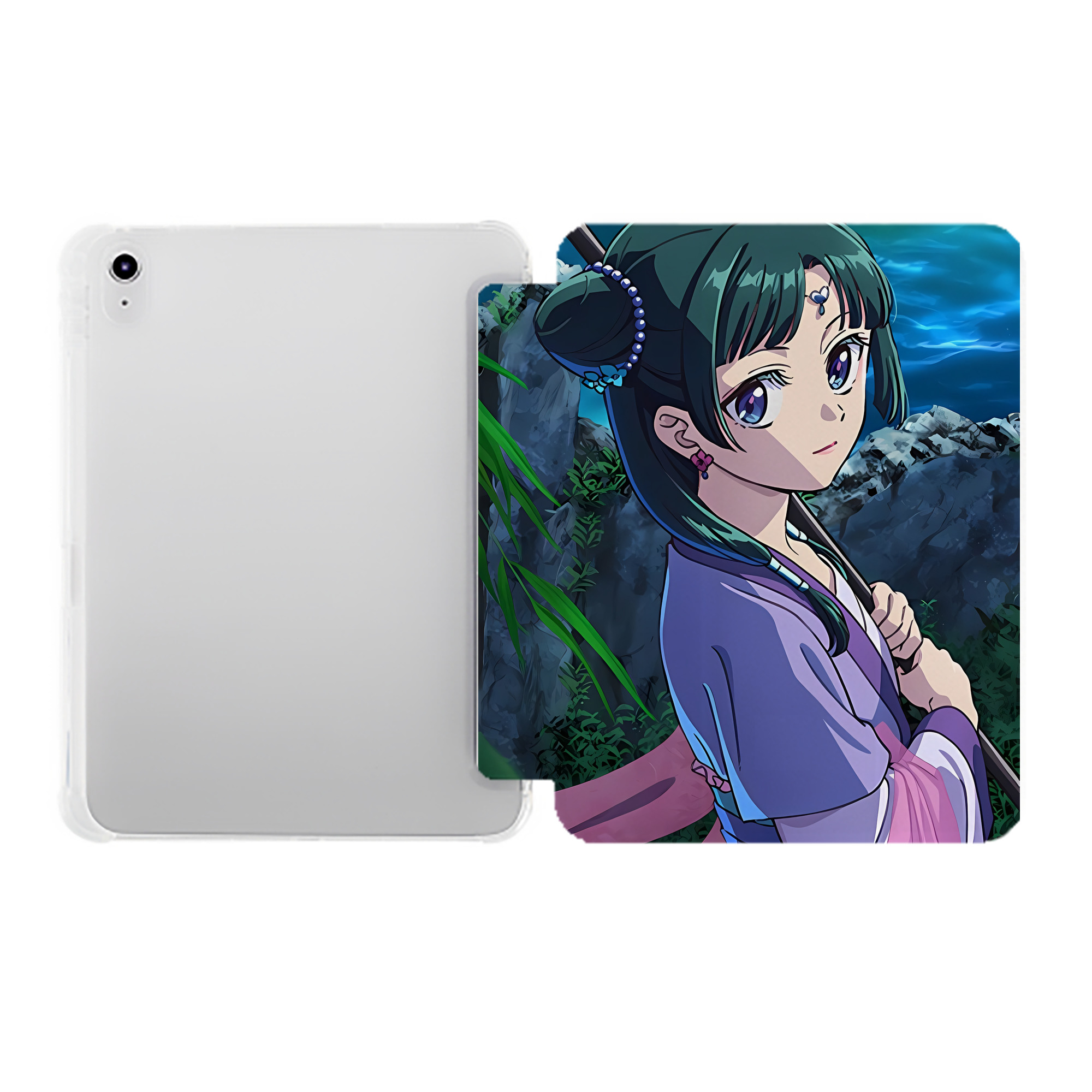 （画像用） 薬屋のひとりごと The Apothecary Diaries IPad ケース ペン収納付き 三つ折りスタンド PUレザー×シリコン 対応機種9.5/10.5/10.9インチ